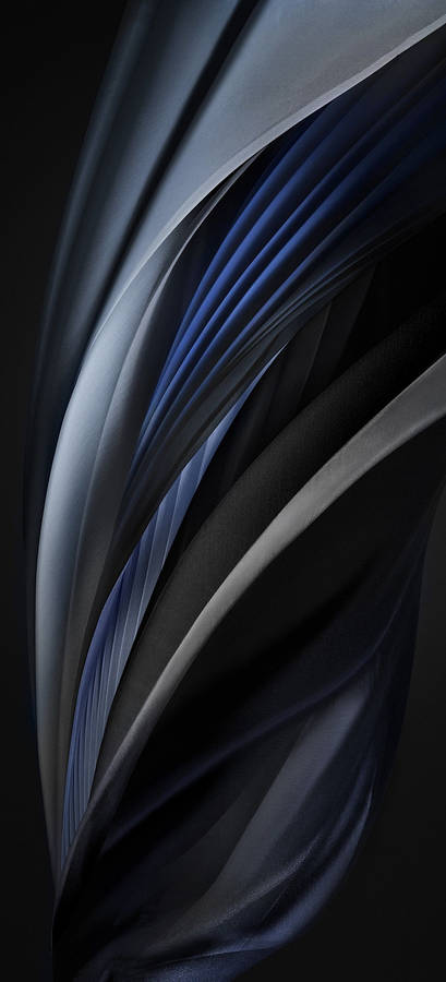 Black With Curve Lines Ios 12 Wallpaper