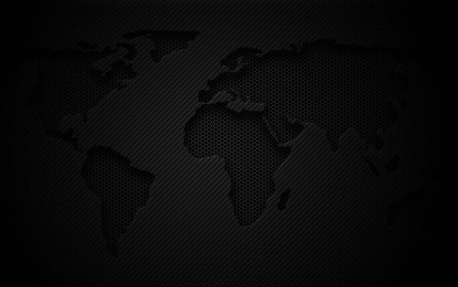 Black World Map Macos Wallpaper