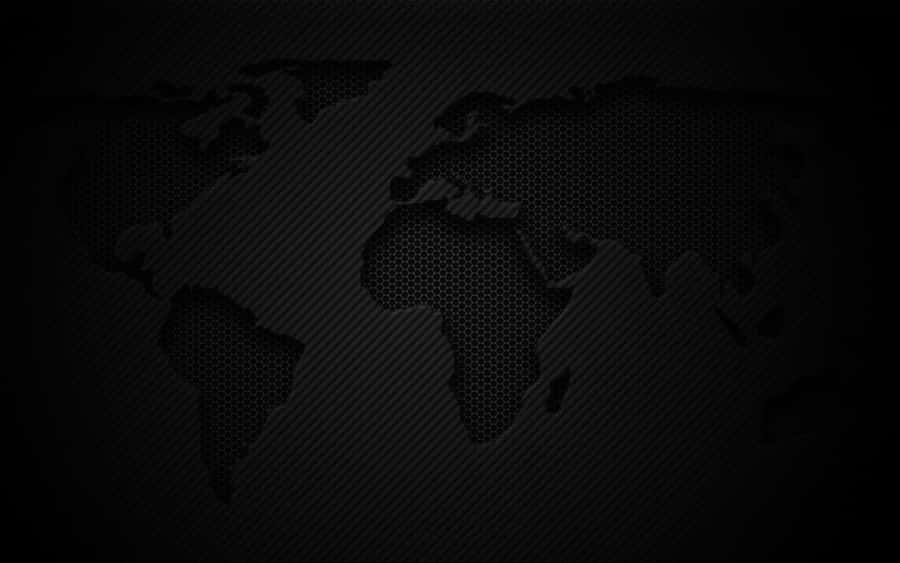 Black World Map On A Black Background Wallpaper