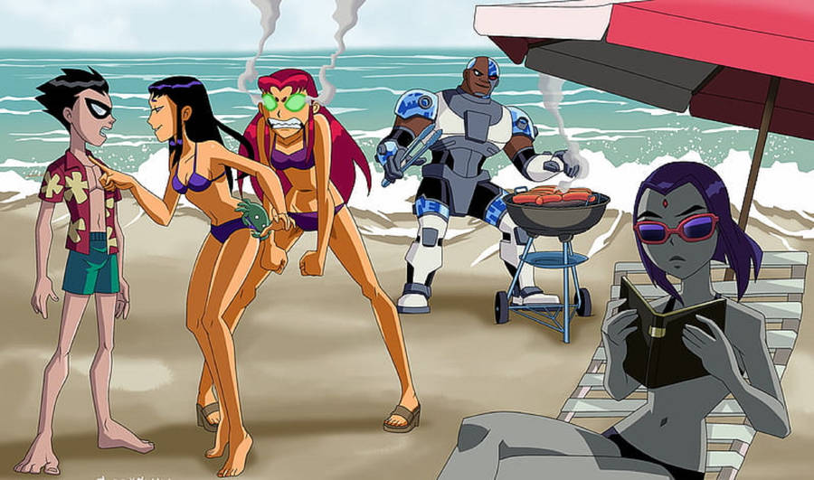 Blackfire With Teen Titans Wallpaper