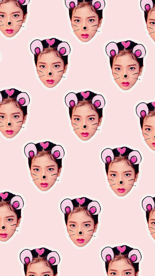 Blackpink Jisoo Cute Pattern Wallpaper