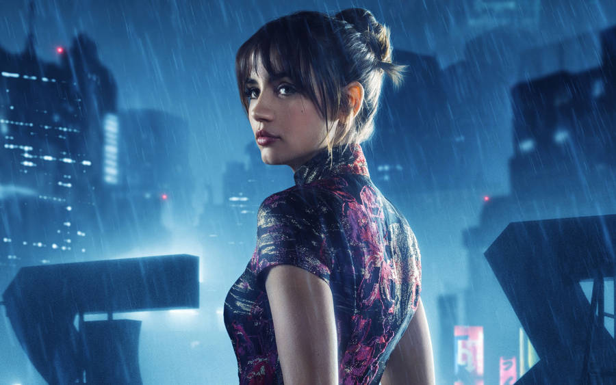 Blade Runner Ana De Armas Rain Wallpaper