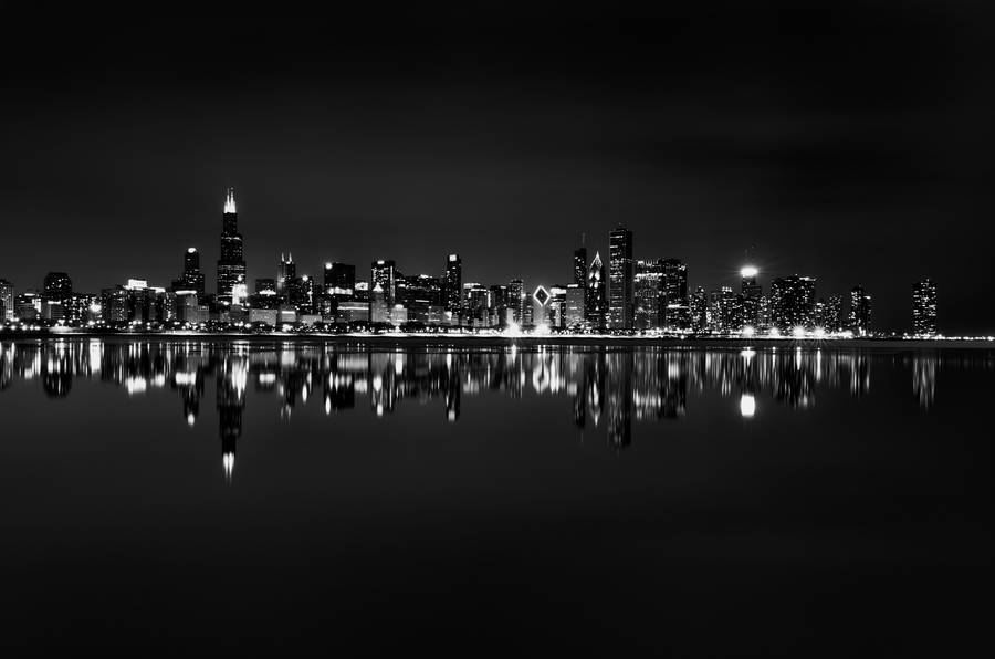 Blank And White City Skyline Wallpaper