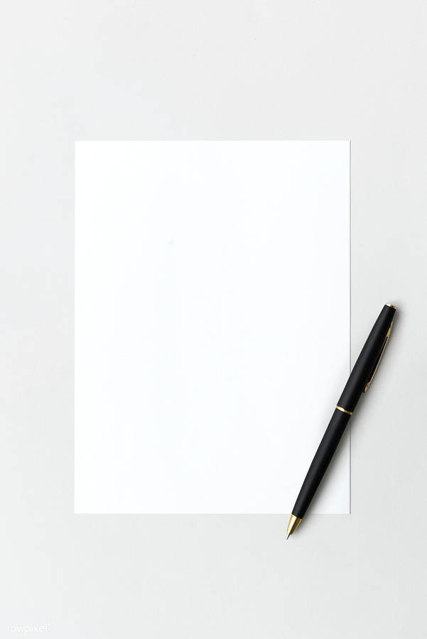 Blank Page Paper With Pen Wallpaper