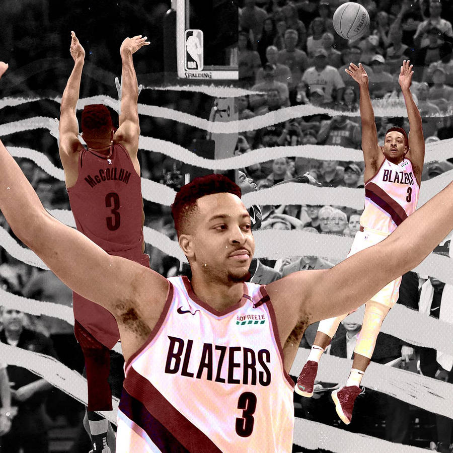 Blazers Cj Mccollum Digital Fanart Wallpaper