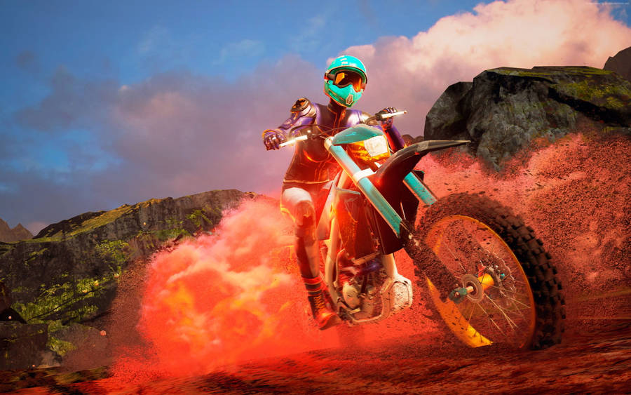 Blazing Dirt Bike Wallpaper