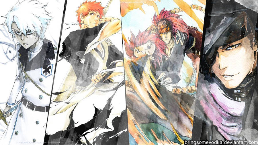 Bleach Ichigo, Toshirou, Renji And Aizen Wallpaper