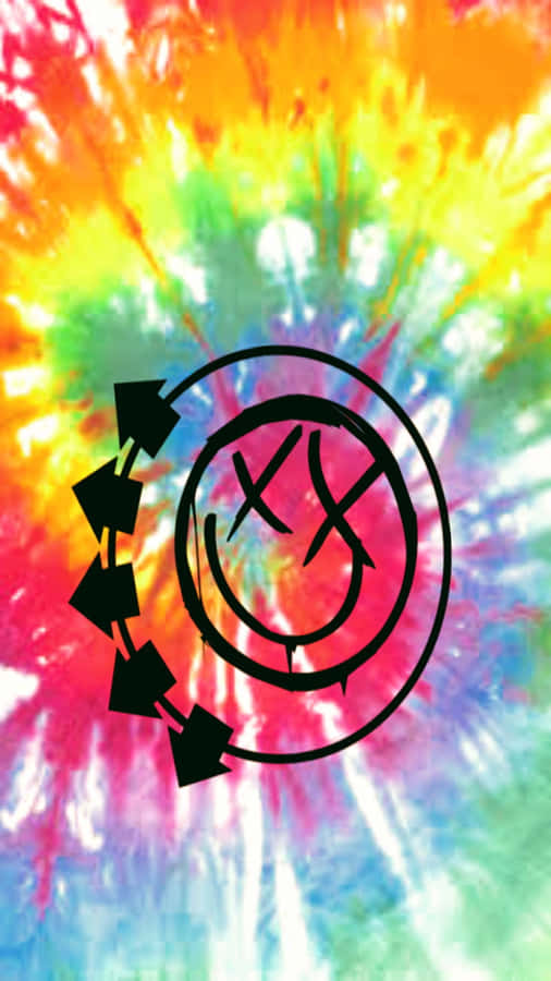 Blink182 Smile Face Logoon Tie Dye Background Wallpaper