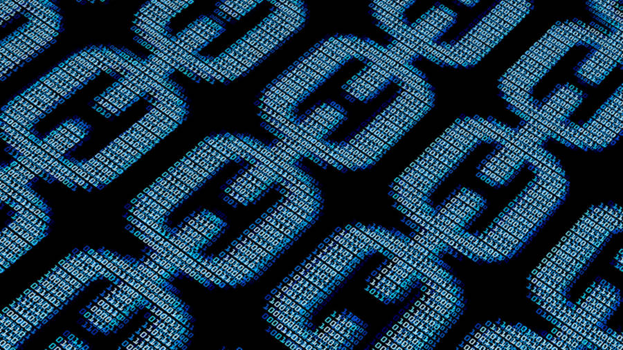 Blockchain Digital Chain Rendering Wallpaper