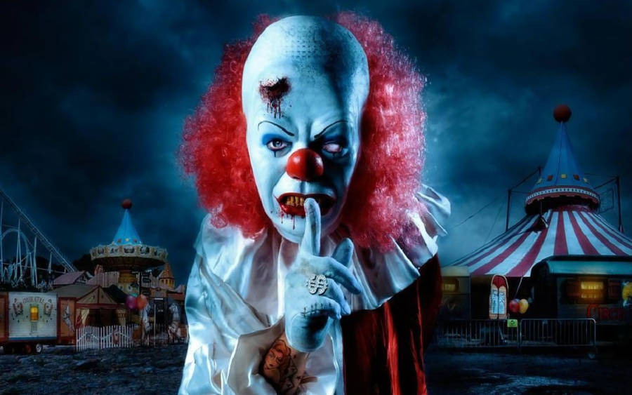 Bloody Clown At Night Wallpaper