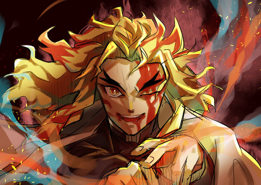 Bloody Kyojuro Rengoku Wallpaper