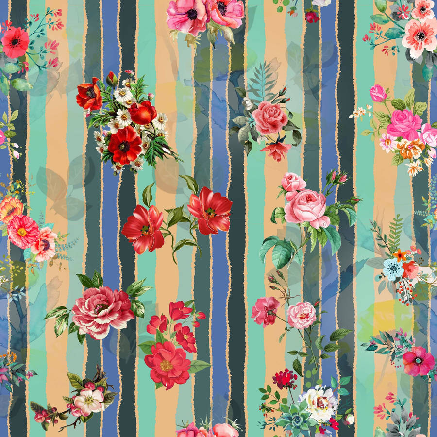 Blossoming Design In Vibrant Hues Wallpaper