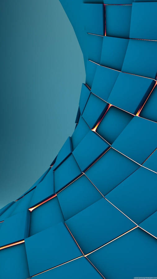 Blue 3d Dynamic Coiling Tiles Wallpaper