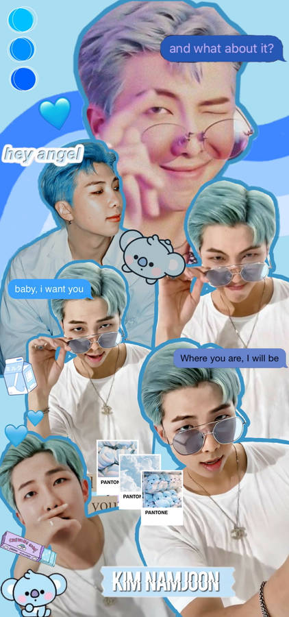 Blue Aesthetic Bts Rm Cute Wallpaper