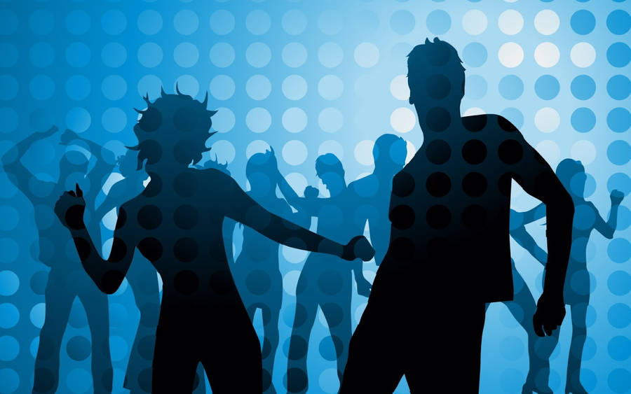 Blue And Black Disco Dance Wallpaper