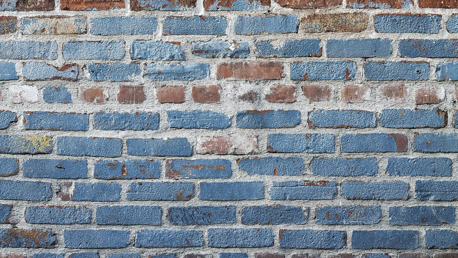 Blue And Brown Brick Wall Texture Wallpaper