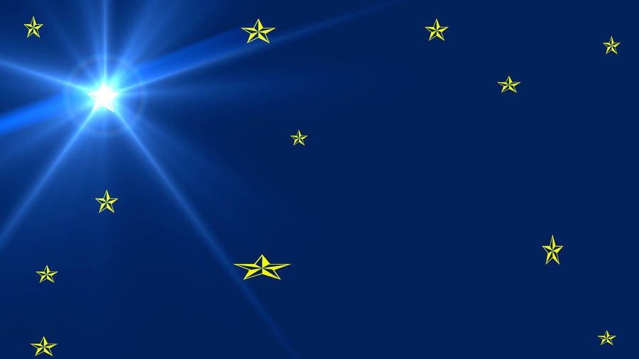 Blue And Gold Star Light Wallpaper