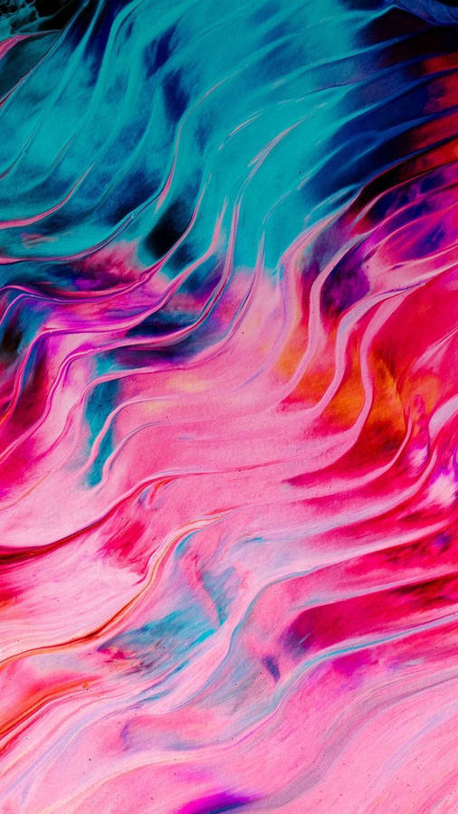 Blue And Pink Ripples Iphone Digital Art Wallpaper