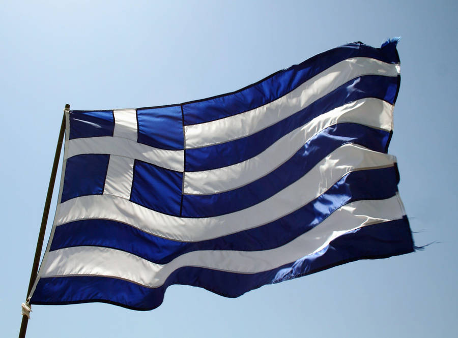 Blue And White Greek Flag Wallpaper