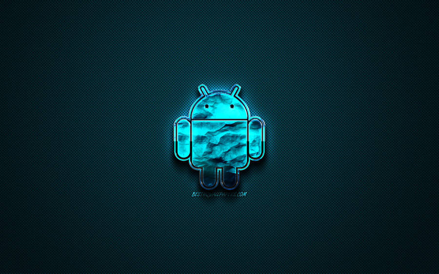 Blue Android Crumple Logo Desktop Wallpaper