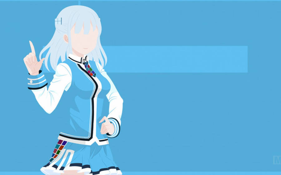 Blue Anime Girl Artwork Aesthetic Wallpaper