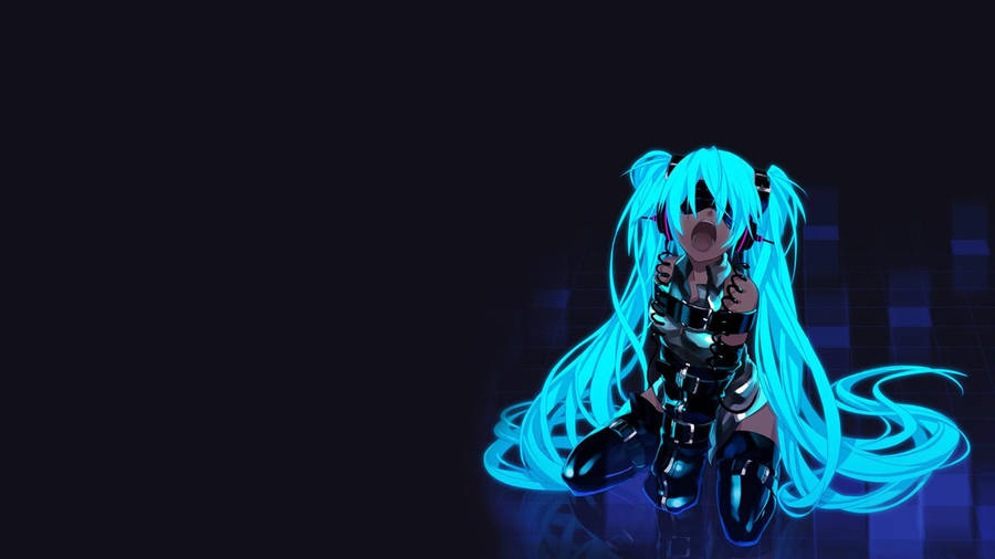 Blue Anime Hatsune Miku Aesthetic Wallpaper