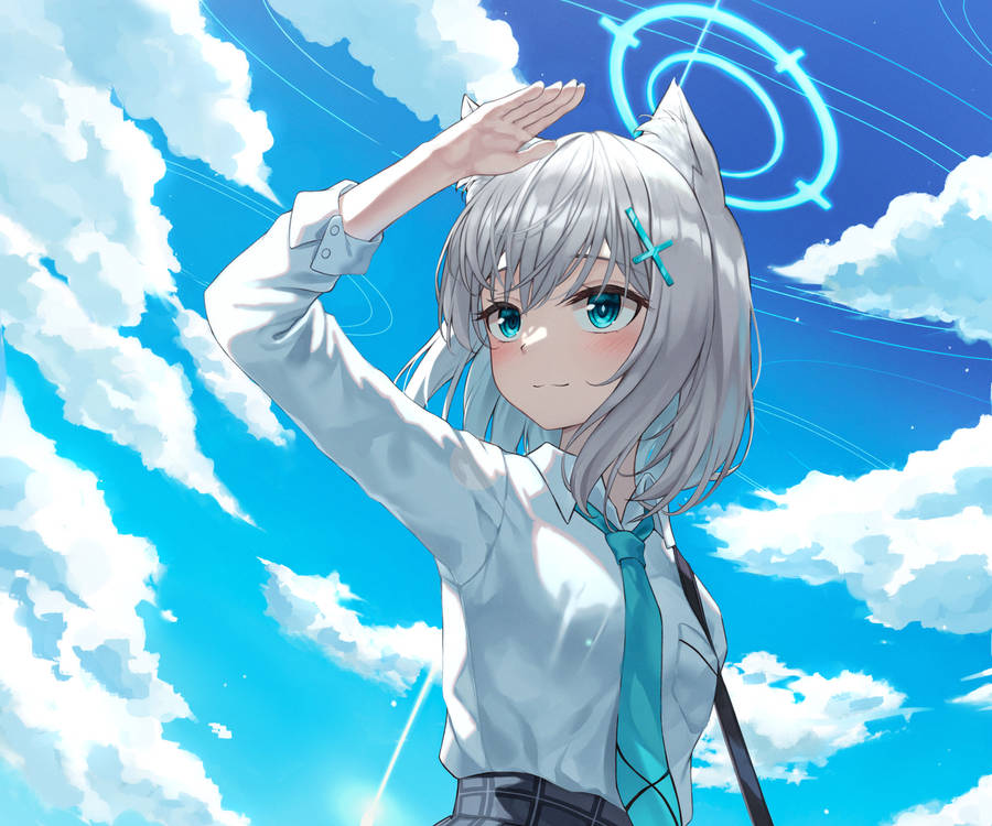 Blue Archive Shiroko Looking Far Wallpaper