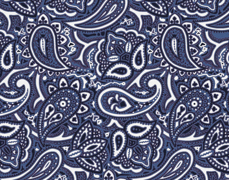 Blue Bandana Classic Paisley Design Wallpaper