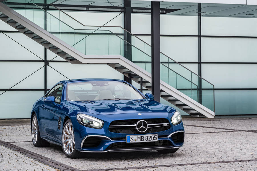 Blue Benz 4k Sl-class Wallpaper