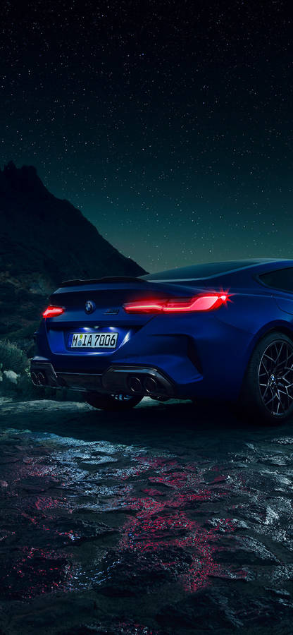 Blue Bmw M At Night Wallpaper