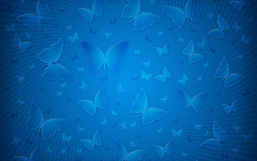 Blue Butterflies Plain Color Wallpaper