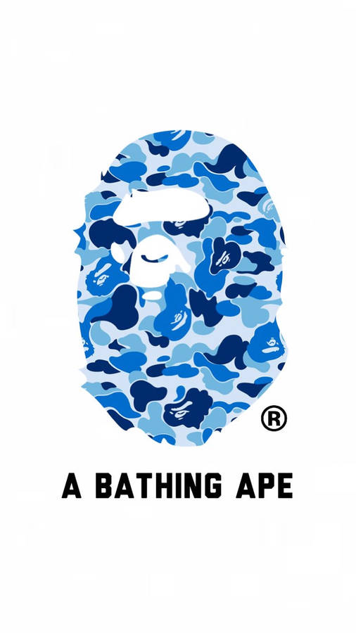 Blue Camouflage Overlay Bape Logo Wallpaper