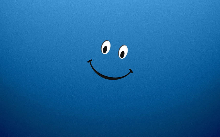 Blue Cartoon Smiley Face Wallpaper