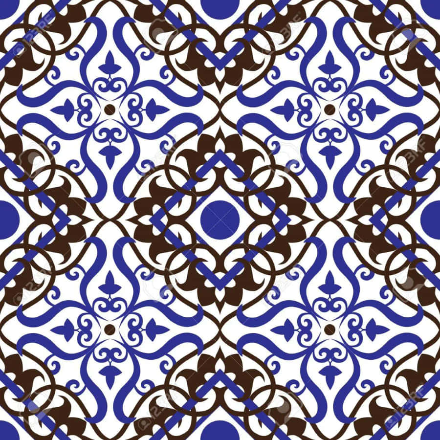 Blue Celtic Irish Diamond Patterns Wallpaper