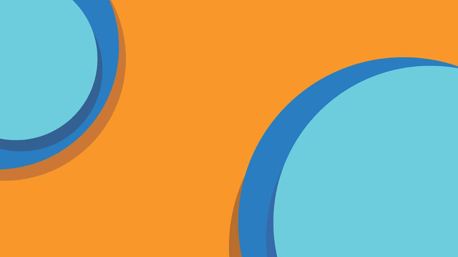 Blue Circles On Orange Background Wallpaper