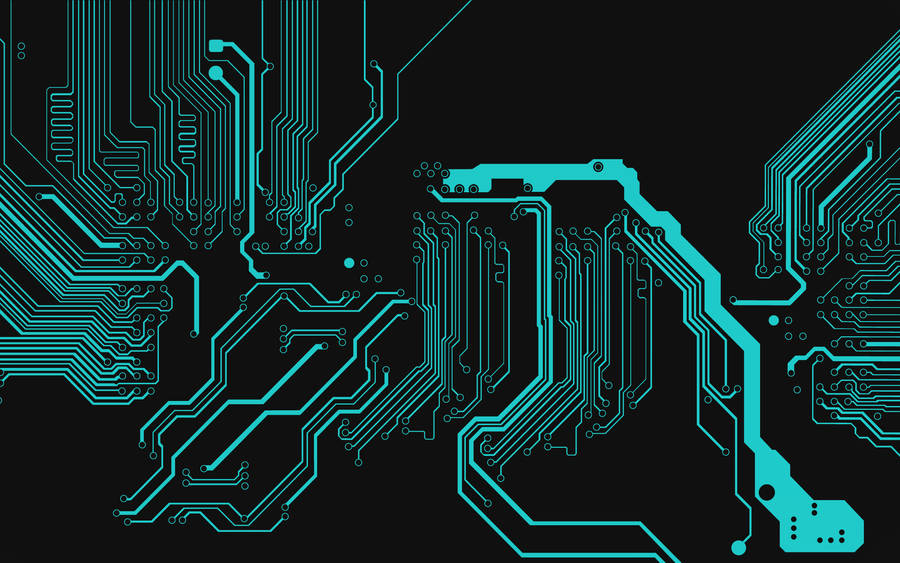 Blue Circuit Board Traces Wallpaper