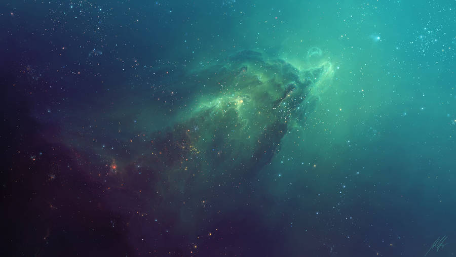 Blue Cosmic Galaxy Filled With Stars Wallpaper