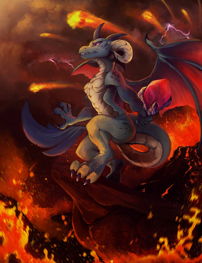 Blue Female Lava Dragon Wallpaper