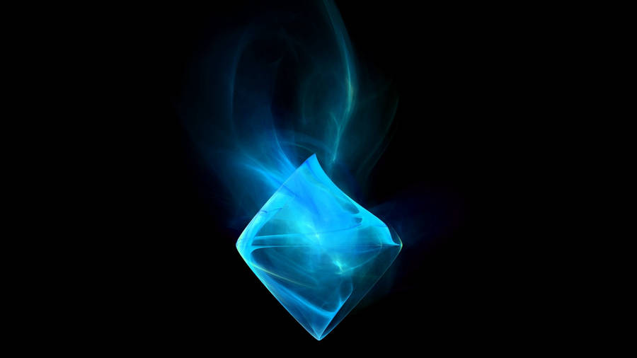 Blue Fire Cube Wallpaper