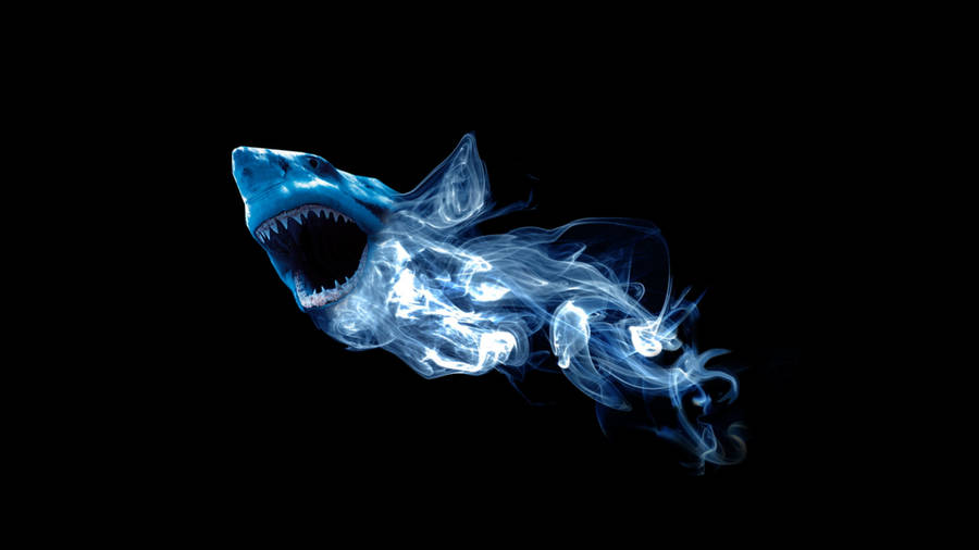 Blue Fire Shark Wallpaper