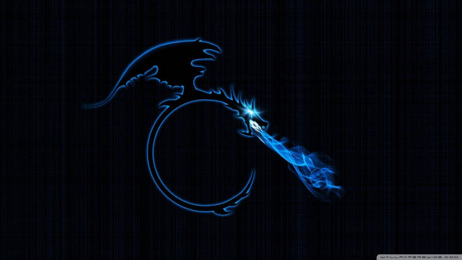 Blue Fire Tribal Dragon Wallpaper