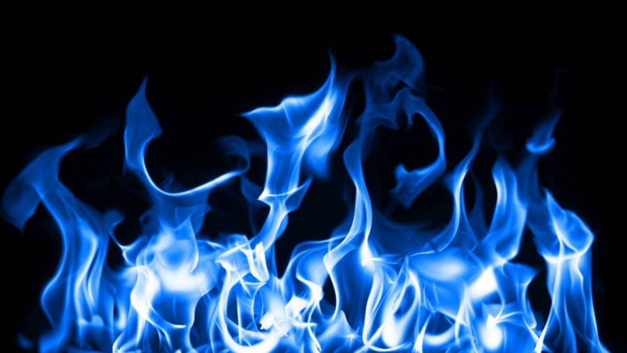 Blue Flames Bright Wallpaper