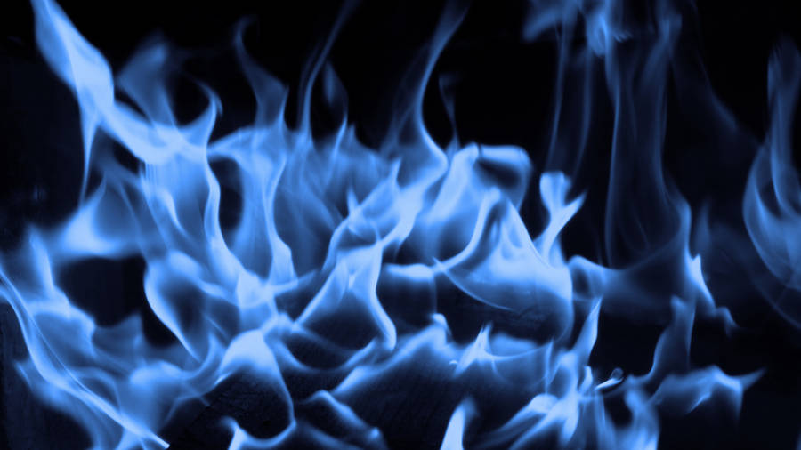 Blue Flames Digital Wallpaper