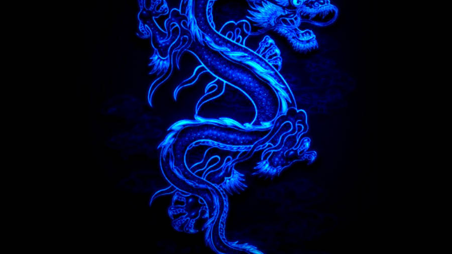 Blue Flames Dragon Wallpaper