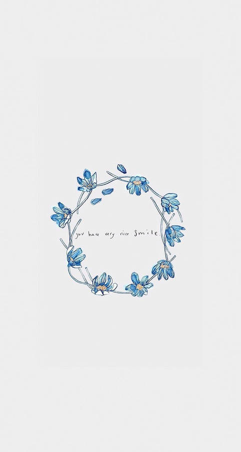 Blue Flower Crown Simple Iphone Wallpaper