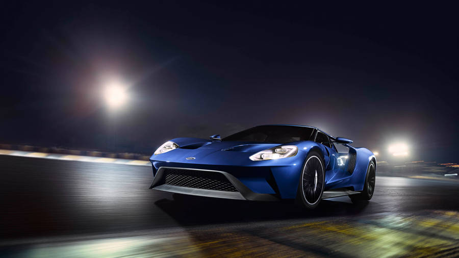 Blue Ford Gt Luxury Car Wallpaper