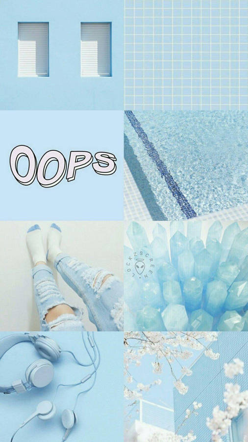 Blue Girl Aesthetic Collage Wallpaper