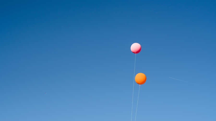Blue Girly Pink Orange Ball Wallpaper