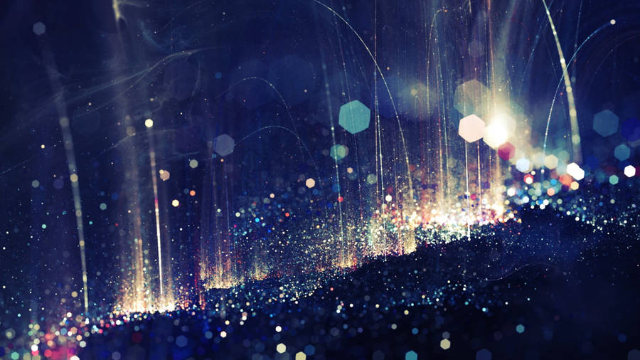 Blue Glitter Bokeh Wallpaper