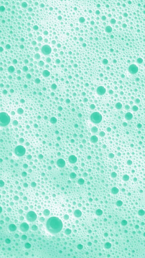 Blue Green Aesthetic Bubbles Foam Wallpaper